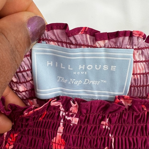 NWT Hill House Caroline Nap Dress Burgundy Botanical Poplin S - Picture 5 of 10